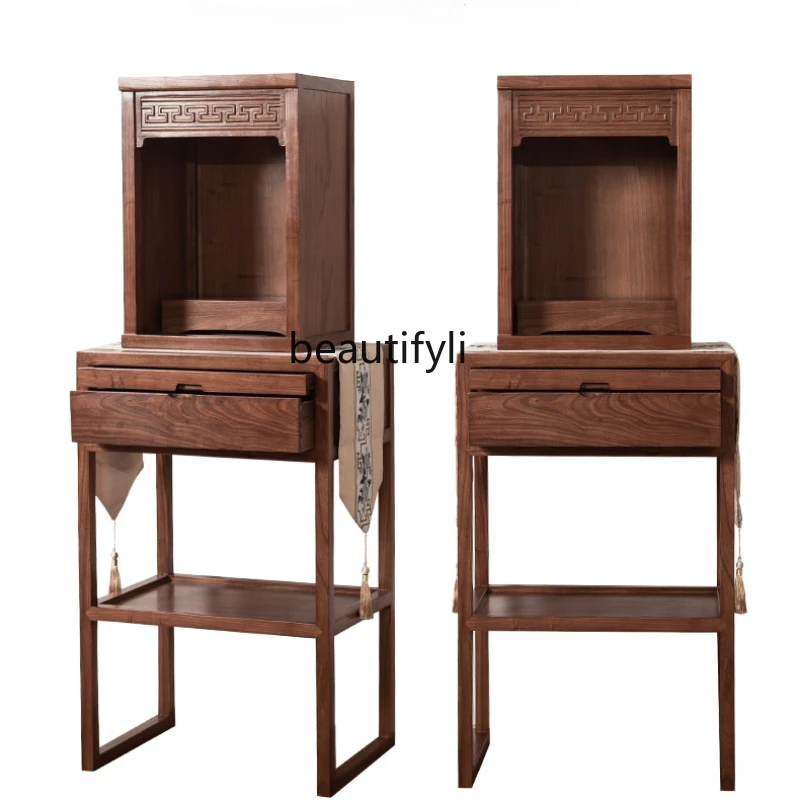 

Solid Wood Chinese Household Altar Clothes Closet Guanyin God of Wealth Altar Modern Worship Table