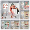Home shower curtains bathroom Decora waterproof fabric non-slip bath mat water absorption curtain Modern aminal flamingos 6