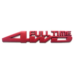 Sleek Metal 4WD Fulltime Car Logo for Trunk and Side Decoration (Red 1pc)