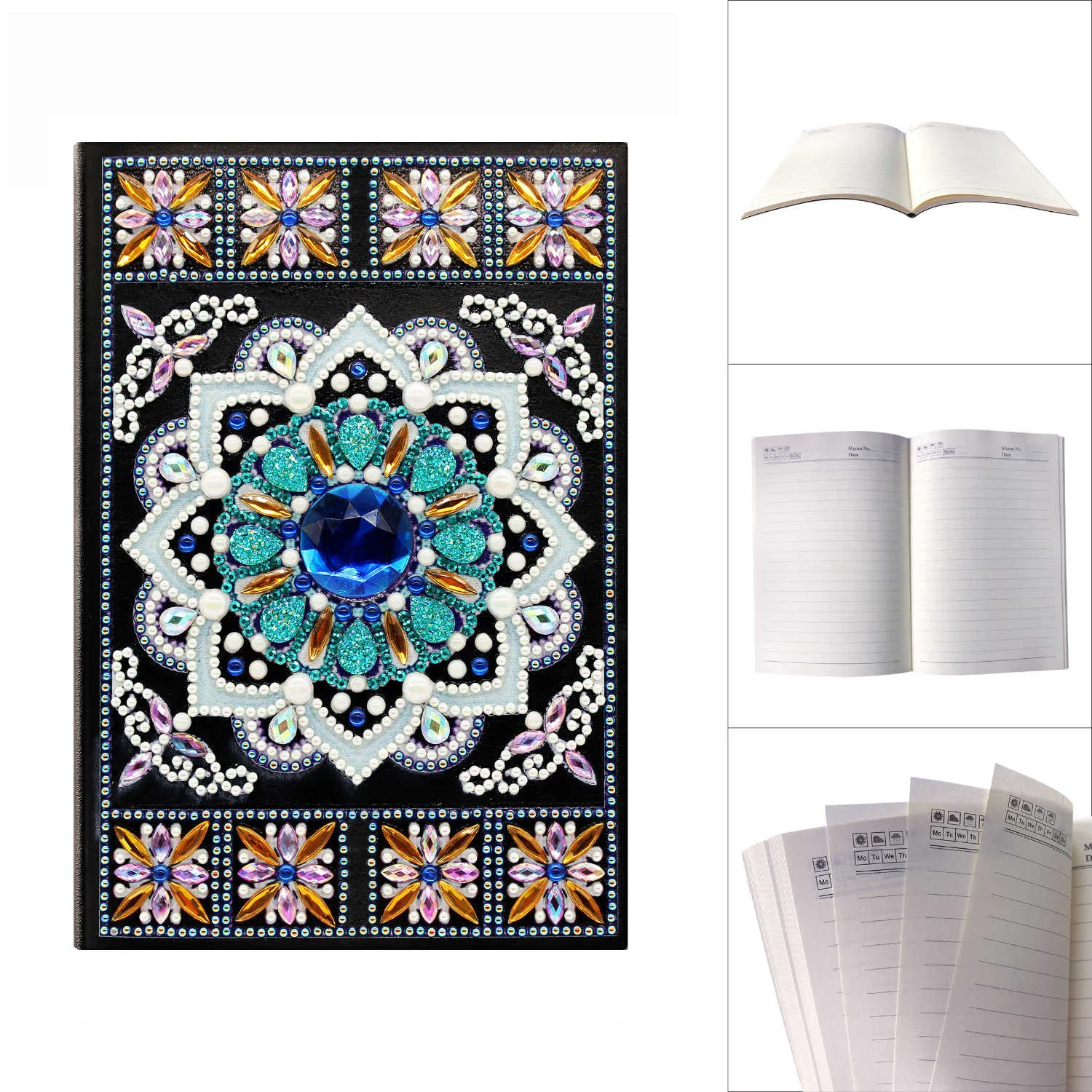 AZQSD Diamond Painting Mosaic Notebook Special Shaped Flower Mandala Patterns A5 Diary Book Embroidery Gift DIY