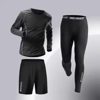 Workout Sports Suit Men's Running Training Clothes Fitness Clothes Spring 1-3 PCS Running Quick-drying Sports Sets Mens Clothes