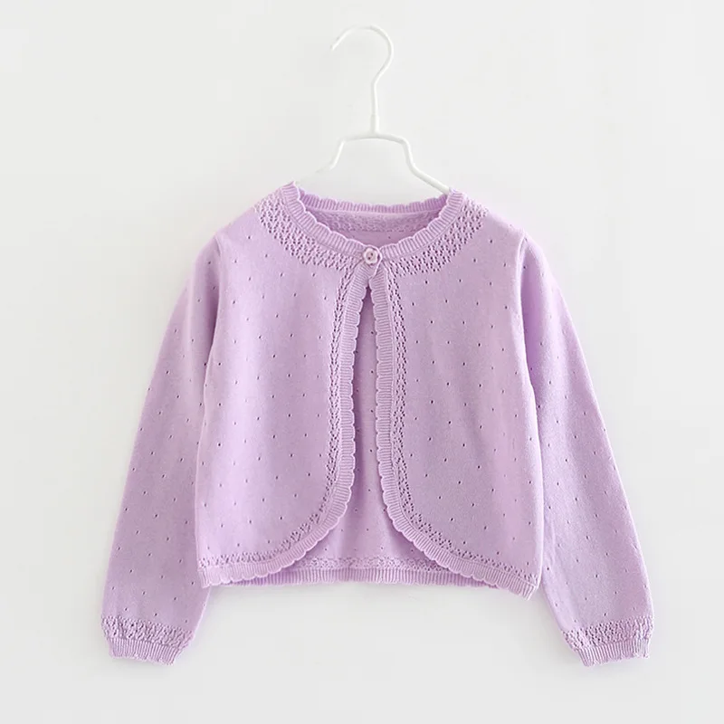 0-2m Purple Baby Girls Cardigans Sweater Infant Lolita Jacket Newborn Baby Girl Coat 3 6 10 12 18 24 Month Clothing 205001
