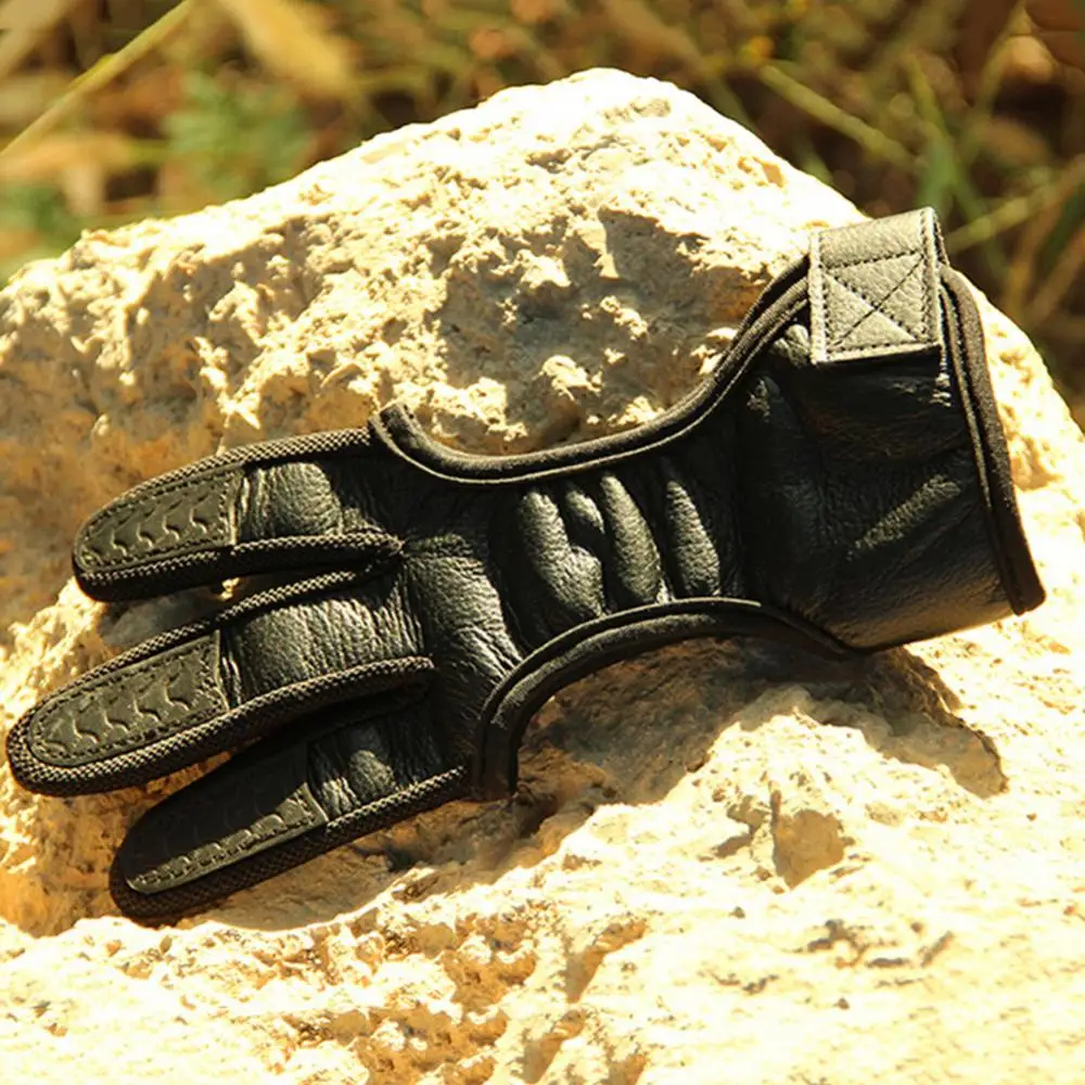 Protective Hand Guard Shooting Glove 1Pc 3 Fingers High Elastic Archery Bow Outdoor Sports Accessories