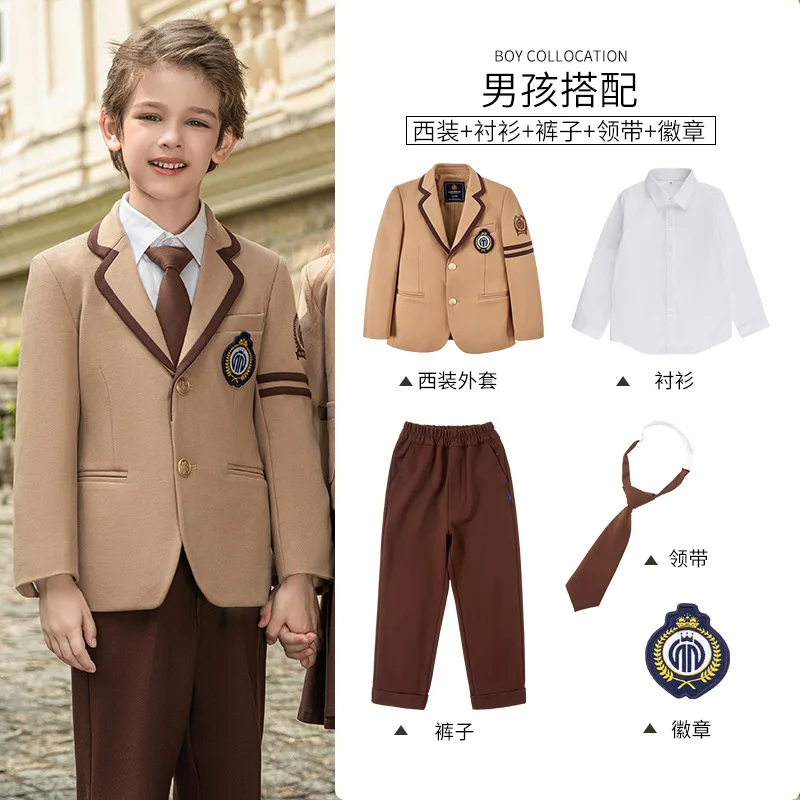 Primary School Uniform Spring And Autumn Clothing Set British Boys Girls Children's Kindergarten Class Chorus Performance Clothe 5