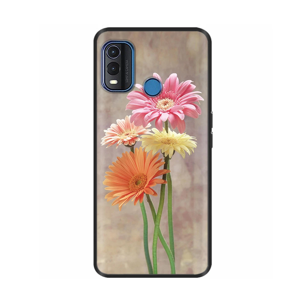 Chic Heart Flower Soft Silicone Phone Case - Black TPU Protective Bumper Cover