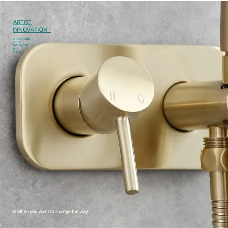 Description Picture 6 of itemHigh Pressure gun Brushed Gold Toilet bidet sprayer set Brass Hot and Cold Bidets faucet Bathroom sprayer bidet