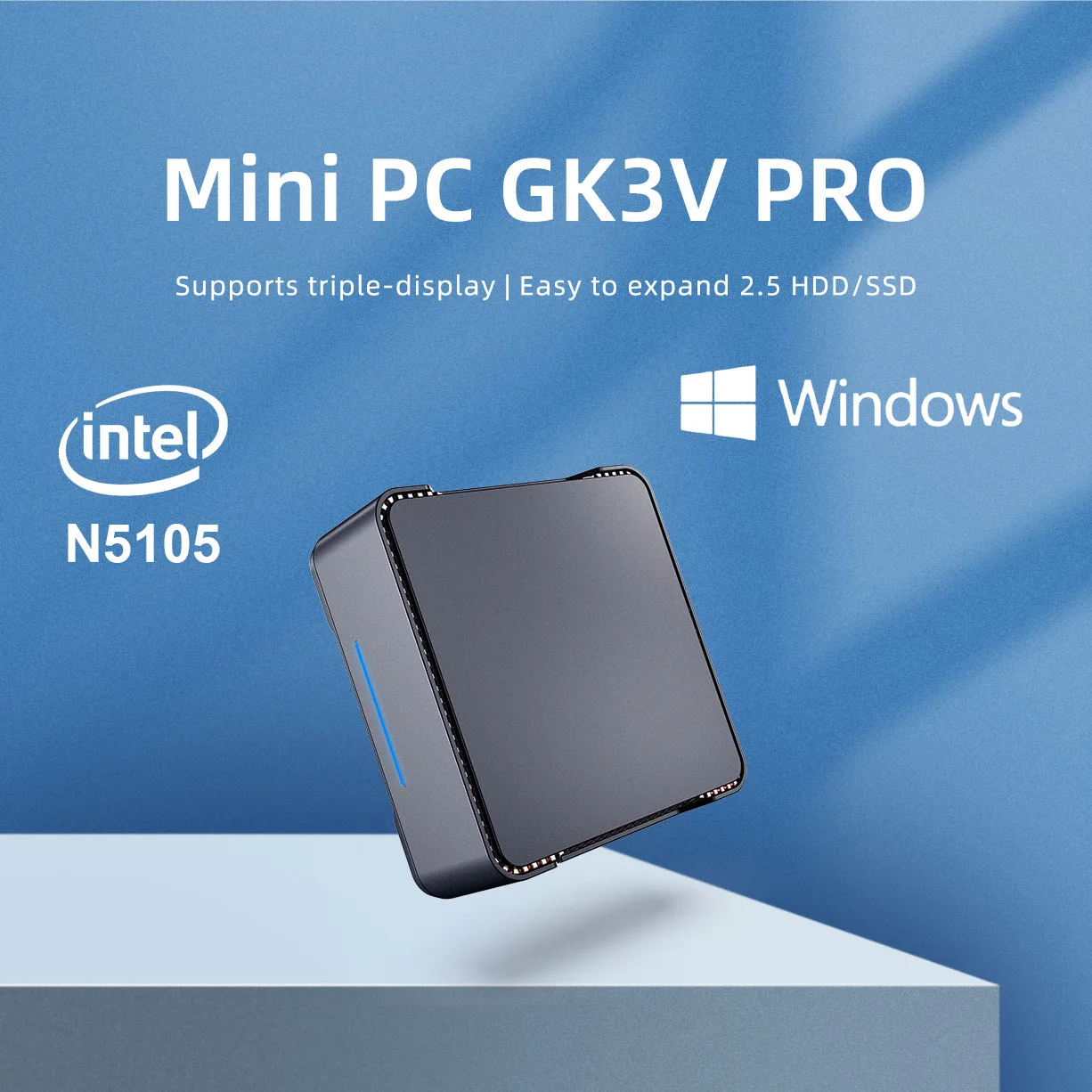 Mini PC GK3V PRO N5105 DDR4, 8GB, 128GB, SSD, Windows 11, Triple ...