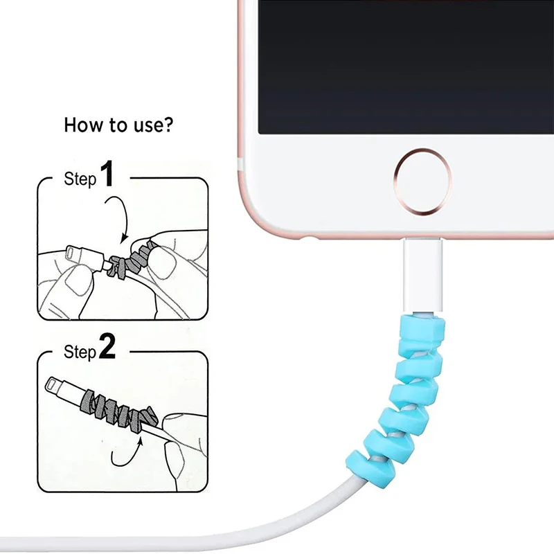 Cable Protector Cover Silicone Bobbin Winder for IPhone 13 Samsung S21 Xiaomi Poco Cable Charger Cord Organizer Clip 10PCS