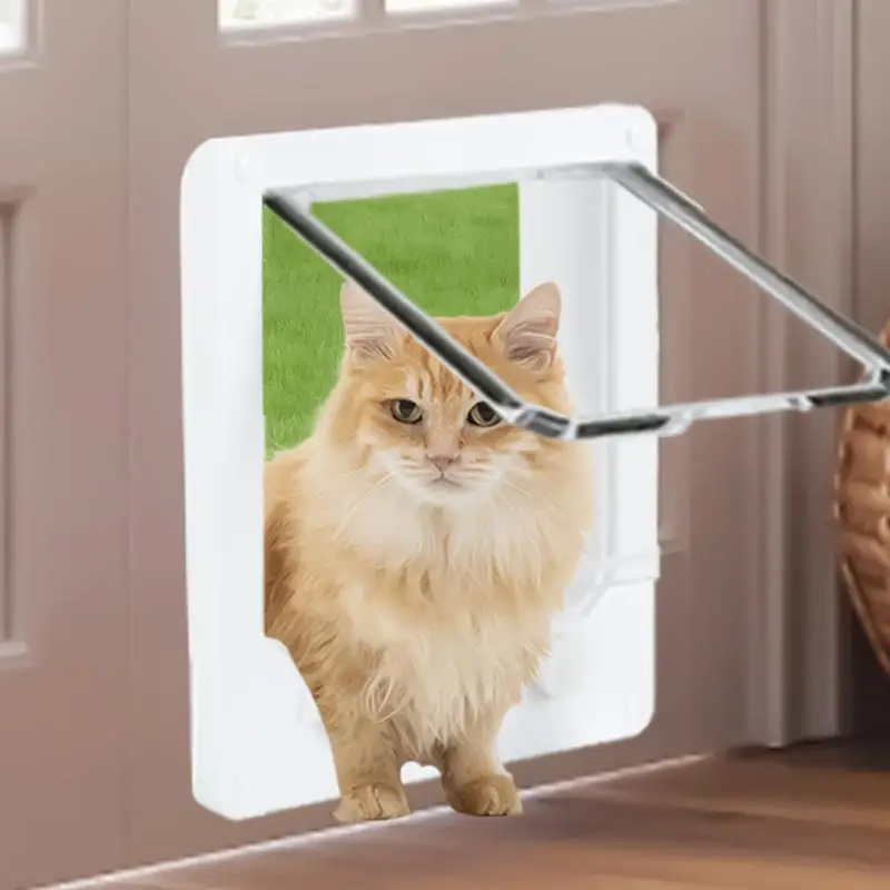 4 Way Cat Door Small Pet Door Locking Inside Dog Door Weatherproof Pet Exterior Bedroom Door for Pets Cats Puppy Kittens Puppies 4 Way Cat Door Small Pet Door Locking Inside Dog Door Weatherproof Pet Exterior Bedroom Door for Pets Cats Puppy Kittens Puppies