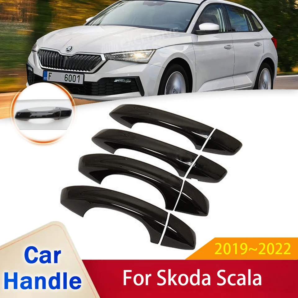 Für Skoda Scala 2019 2020 2021 2022 Luxuriou Glanz Schwarz Smart Türgriff  Abdeckung Aufkleber Trim Auto Schutz Film Zubehör - AliExpress