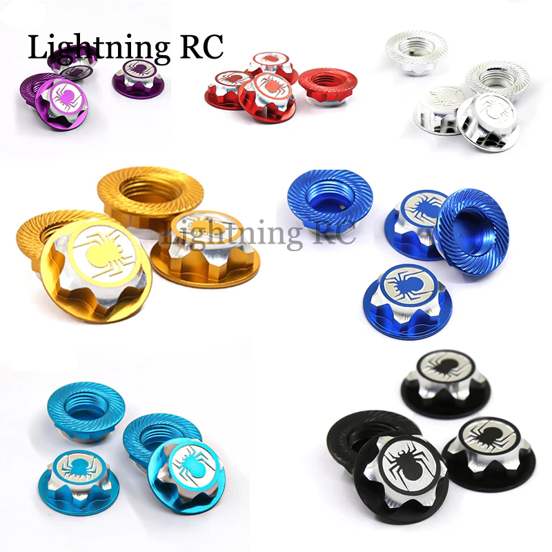 

4pc/lot Aluminium Wheel Hub Cover Antidust Cover 17mm HEX Nut For RC 1:8 Model Car Anti-skid Wheel Cover