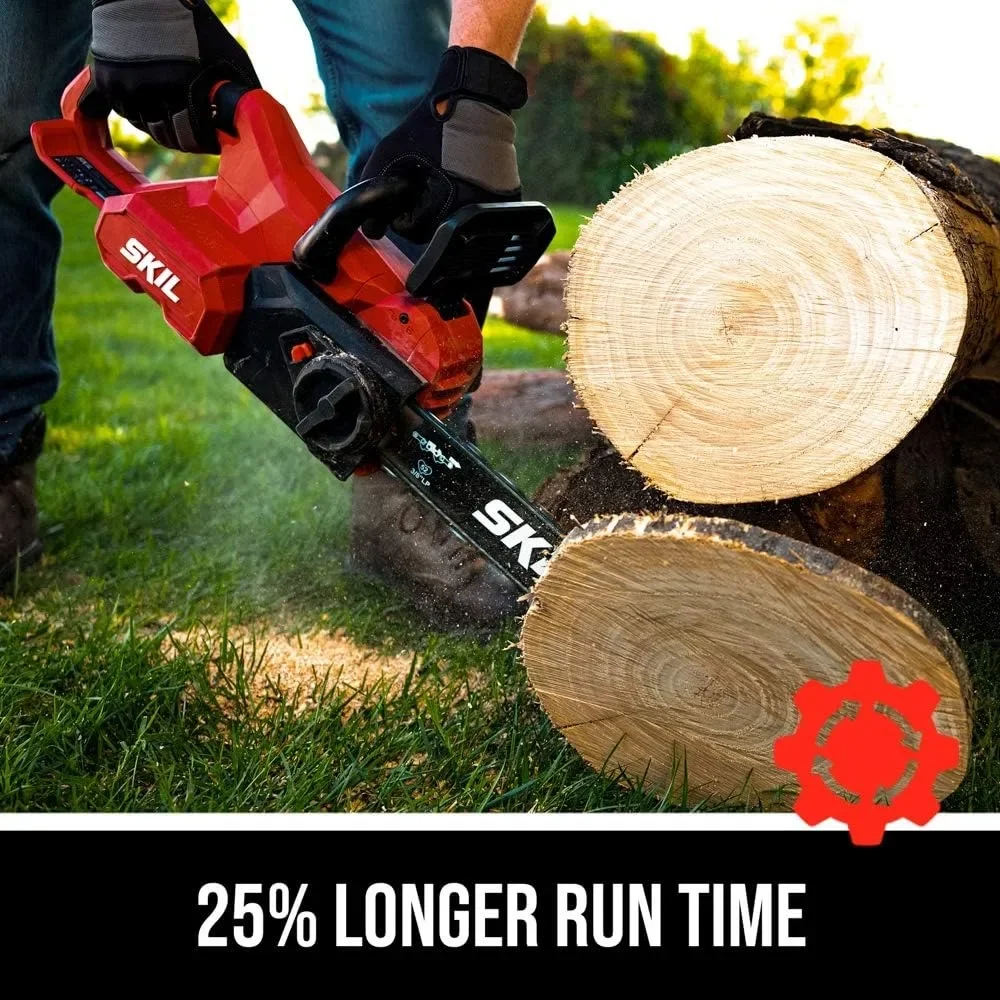 40V 14”Lightweight Chainsaw Kit with Tool-free Chain Tension & Auto Lubrication,Includes 2.5Ah Battery and Auto PWR Jump Charger 3