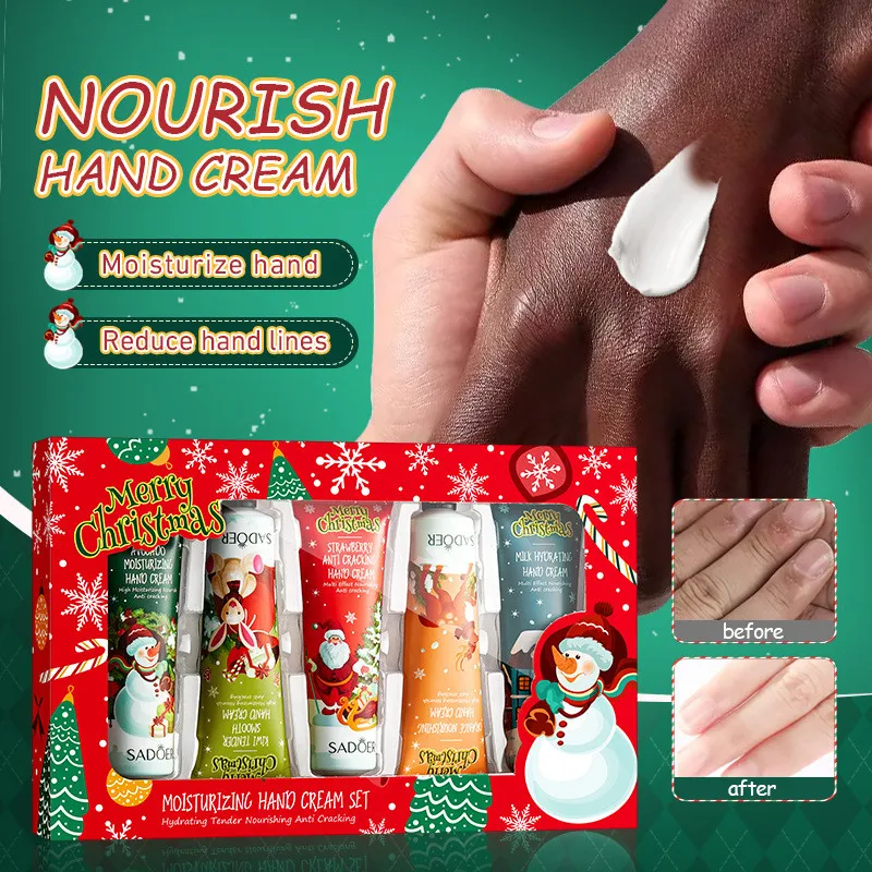 Moisturizing and Anti Cracking Hand Cream 5 Piece Set for Christmas Gift Box