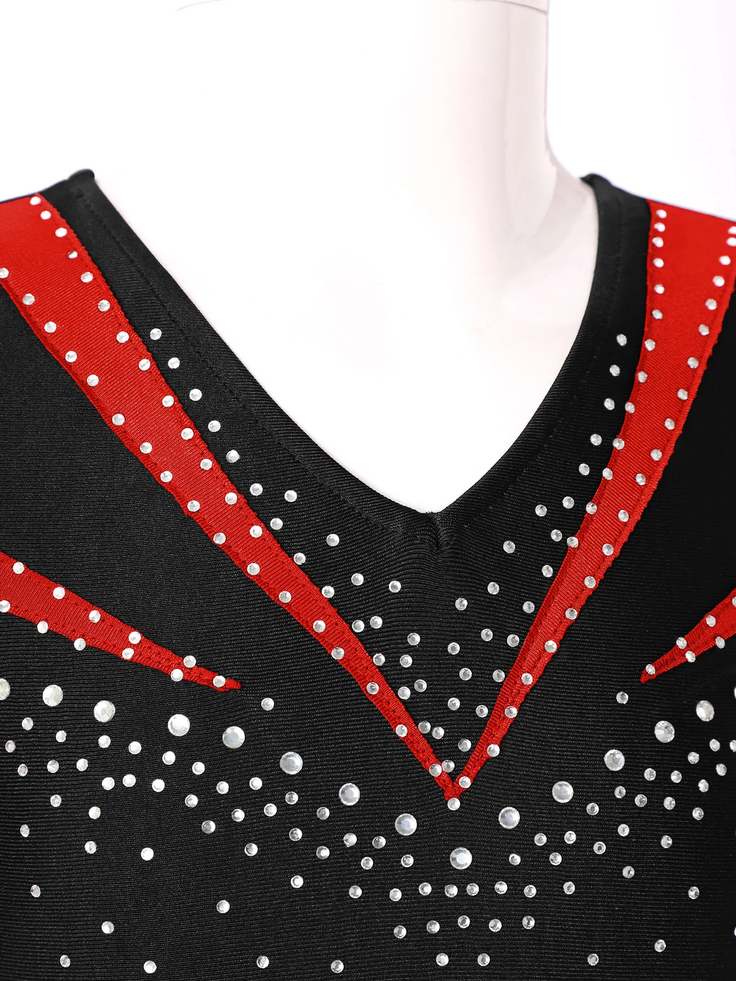 Gymnastics Jumpsuit Kids Girls Long Sleeve Shiny Rhinestone Figure Ice Skating Bodysuit Children Ballet Dance Leotard Dancewear