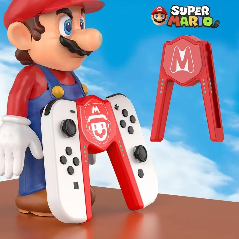 Super Mario Switch Controller Di Gioco Impugnatura Dock Di Ricarica Sinistra E Destra Per Nintendo Switch Ns Oled Joy-Con Maniglia Supporto A Forma Di