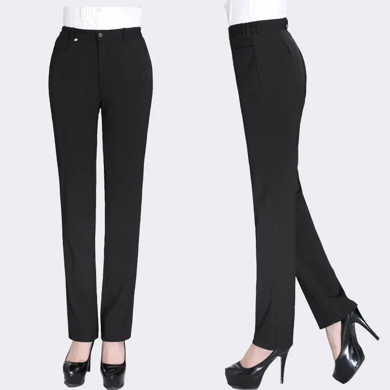 Ladies Black Waiters Work Wear Uniforms Female Best Chef Pants Hotel Restaurant Kitchen Trousers
