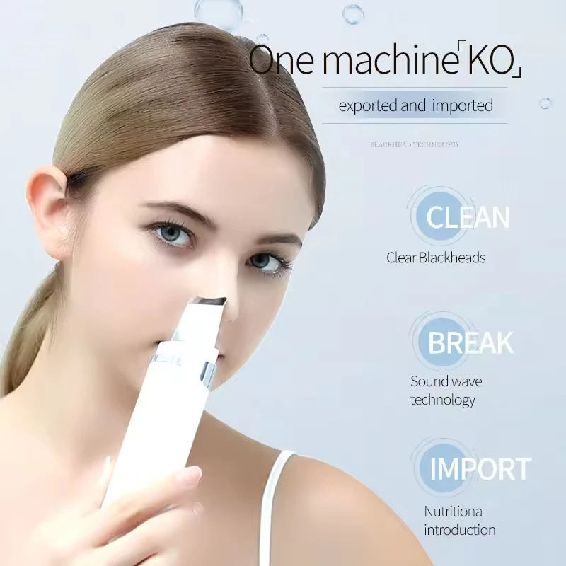 Facial Cleaner Deep Cleansing ion Ultrasonic Face Skin Spatula Exfoliation Black Heads Facial Skin Scrubber