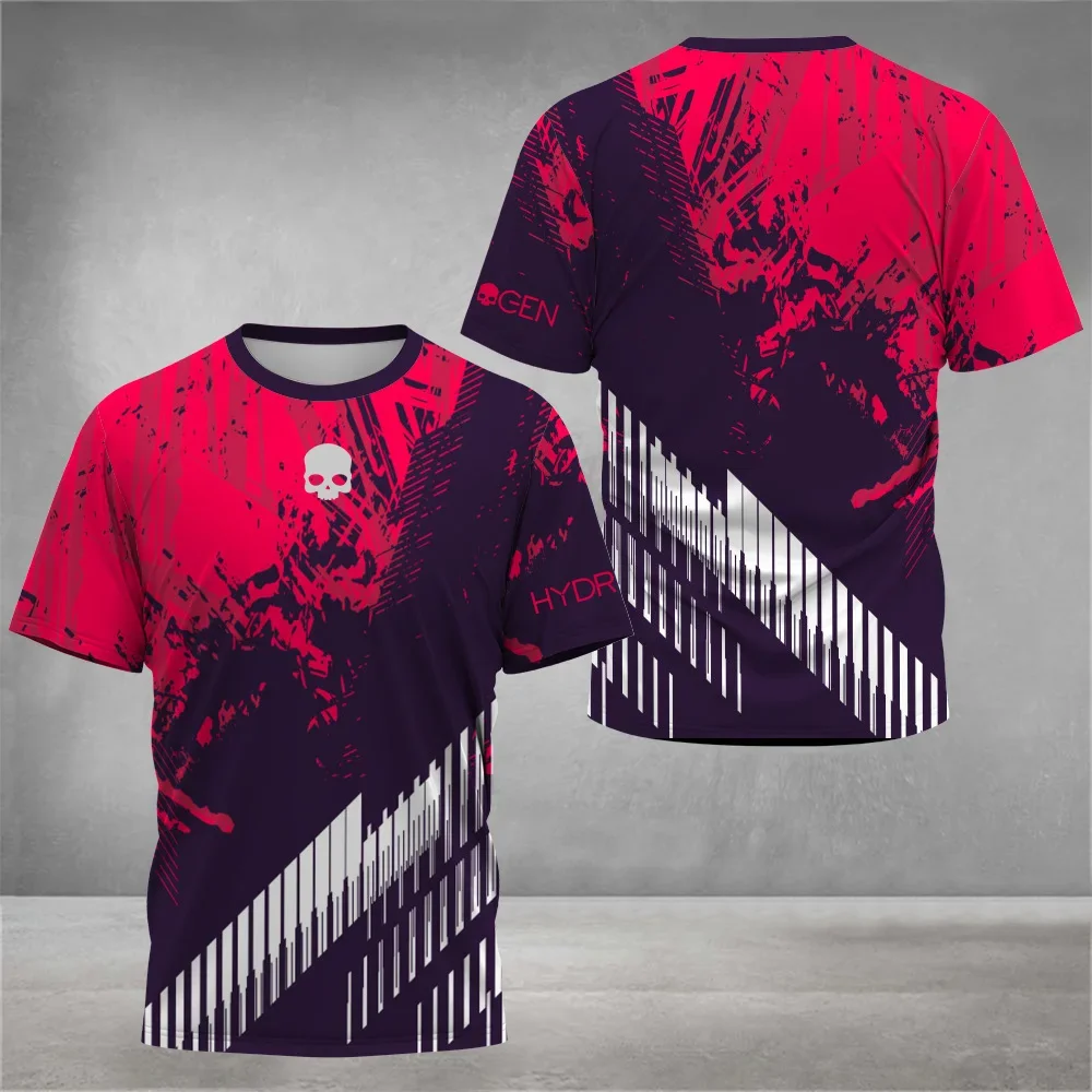 Men's Crew Neck Short Sleeve T-Shirt Printed Tennis Badminton Running T-Shirt Casual Loose Outdoor Sportswear