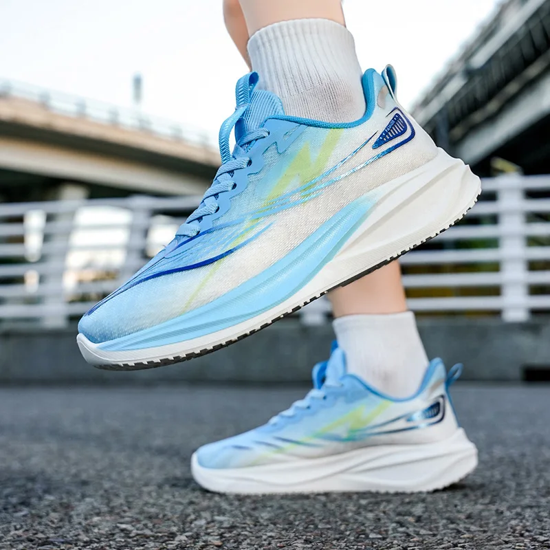 Men's Breathable Mesh Running Shoes Lightweight Soft Sole Trainer_voghion.com