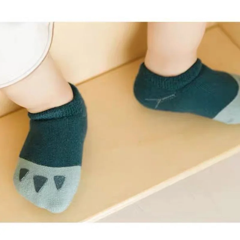 1 Pair Non-slip Spliced Glue Dot Socks Soft Breathable New Born Cotton Socks Cartoon Baby Cute Girls Boys Cat Paw Floor Socks