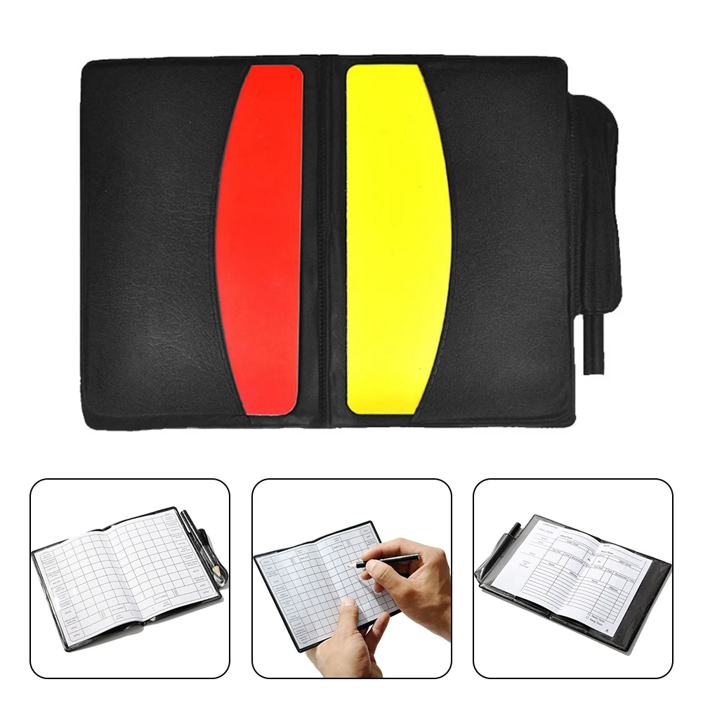Description Picture 3 of item1 Set Soccer Football Referee Purse Notebook With Red/Yellow Penal Card Training Fair Play Professional Sports Equipment