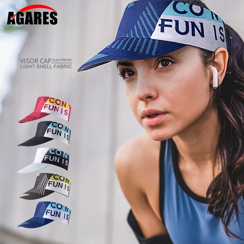 

New Sun visor Headband style sunhat Women Outdoor sports Golf Tennis Trail jogging hollow hat bundle hair Men run sunshade Sweat