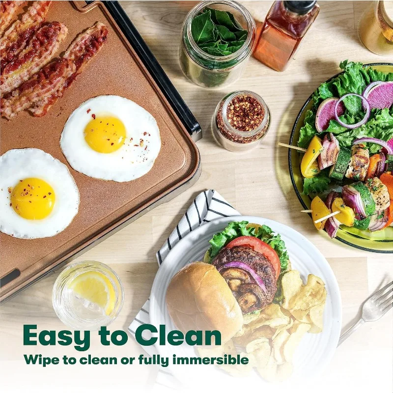 Electric Ceramic Titanium Frying Pan, Fry 15 Eggs at a Time, Easy to Clean, 12" x 22" 3