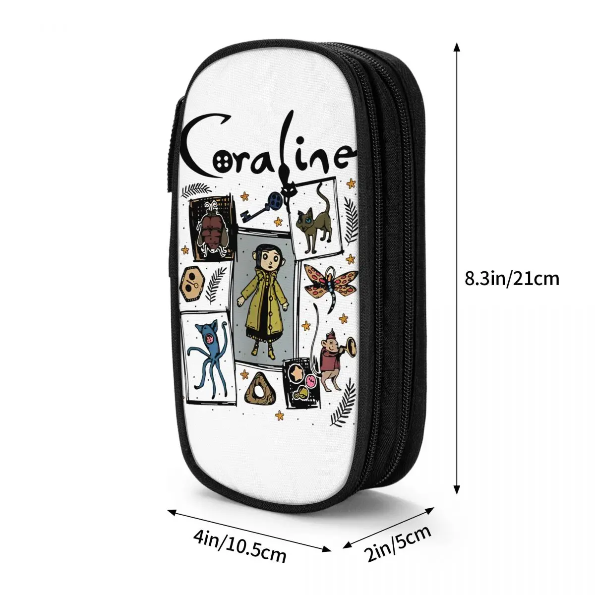 Halloween Coralines Movie Doll Pencil Cases Pen Bag Student Big Capacity School Zipper Pencilcases