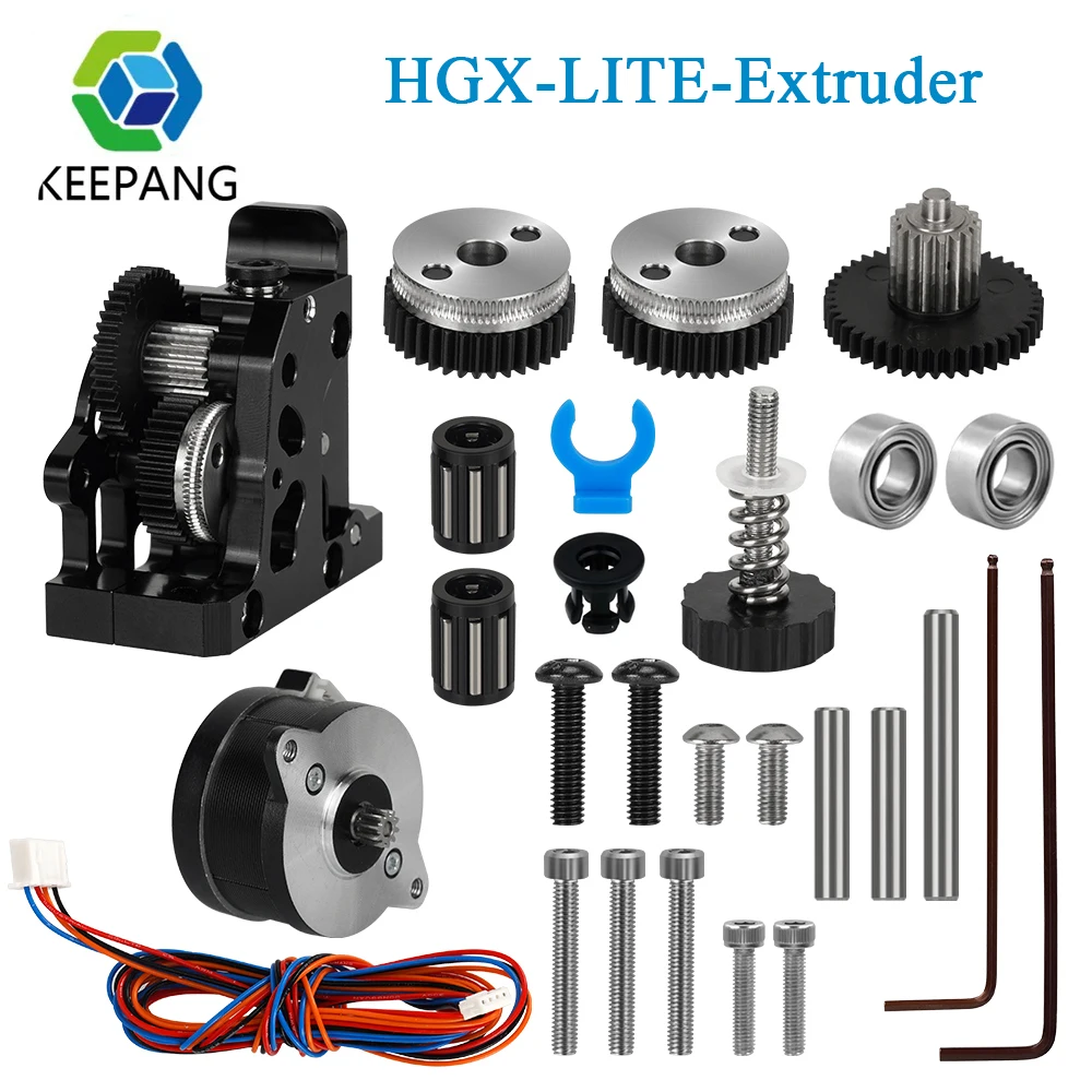 Dual Gear Extruder HGX-LITE-Extruder Hardened Steel Reduction Gear High Speed Motor 3D Printer Parts For CR10 Ender 3 V2 VORON