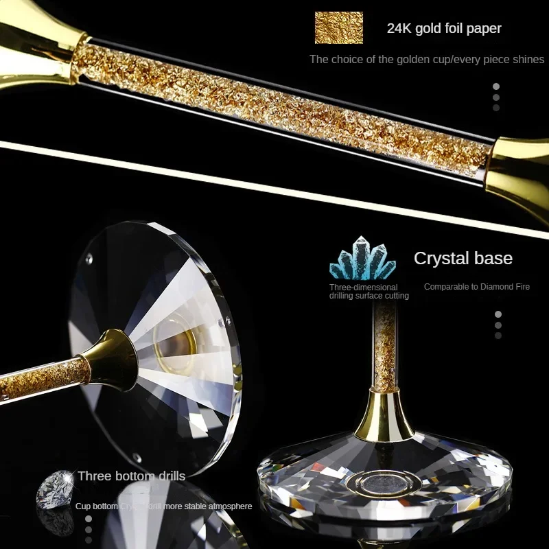 Gold crystal glass red wine glass set of sober wine glass highball wine glass personalized creative household luxury high-end