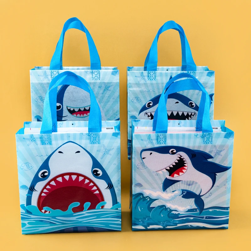 12/24Pcs Shark Theme Candy Boxes Favor Cookie Gift Bags with Stickers for Kids Ocean An... - SKU FGB01101 - UGI Packaging