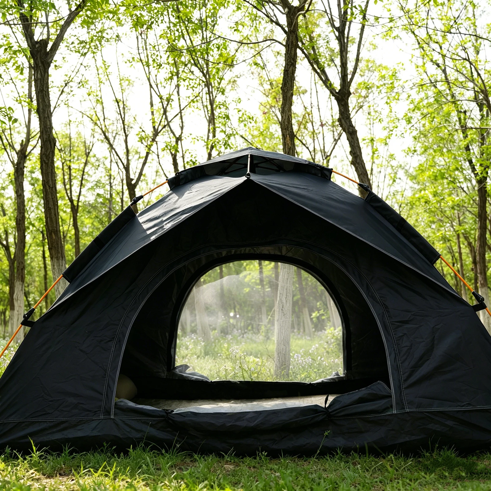 PAKICETUS 1-3 Person Pop Up Camping Tent, 60s Fast Setup Dual Door Portable Dome Tent with Storage Bag for Backpacking Hiking Outdoor Backyard Use image 4