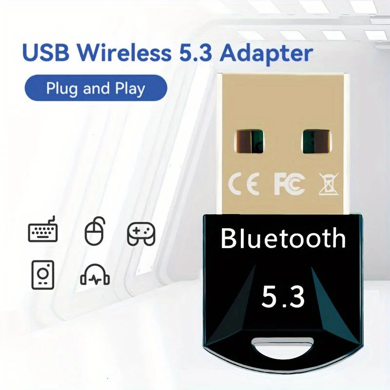 

USB-ключ Bluetooth 5,3, аудио адаптер, беспроводной стерео музыкальный приемник, передатчик для ПК, ноутбука, автомобиля, динамика, мыши, клавиатуры