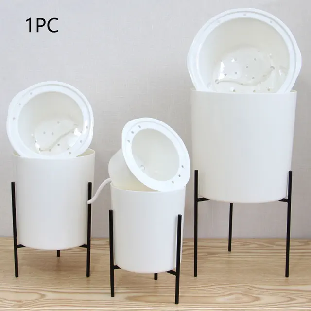 Beltéri Dekoratív Nappali Iroda Váza Húsos Ön Öntözés Otthoni Kert Erkély Vasállvány Zöld Ültetvényes Virágcserep - Image 6