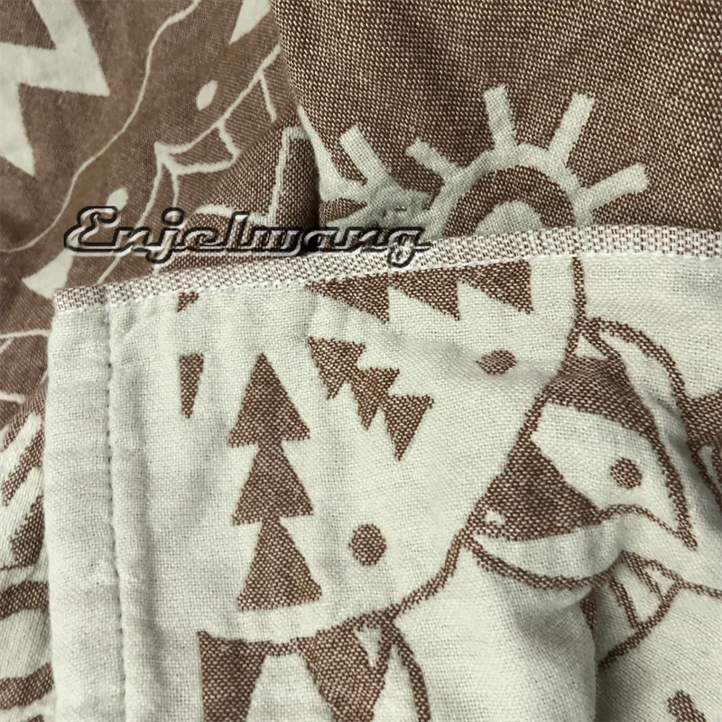 200x230CM Skin-friendly Sofa Towel Quilt Geometric Pattern Thickened Gauze Blanket Soft Durable Vintage Style Bedspr