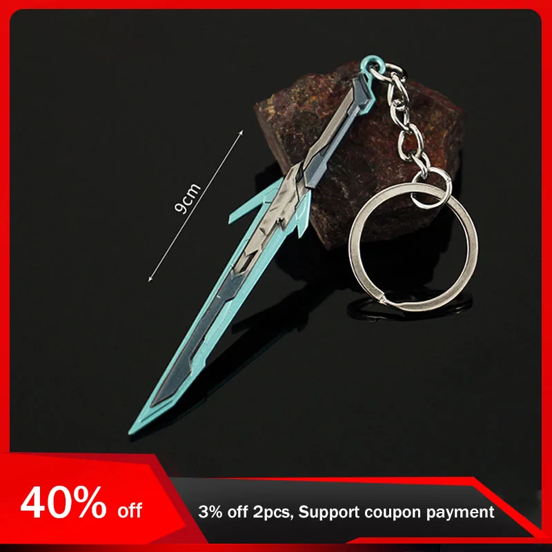 

9cm Valorant Keychains Mini Orion Sword Cosplay Metal Keyrings Weapon Model Boys Gifts Game Peripheral Pendant Collections