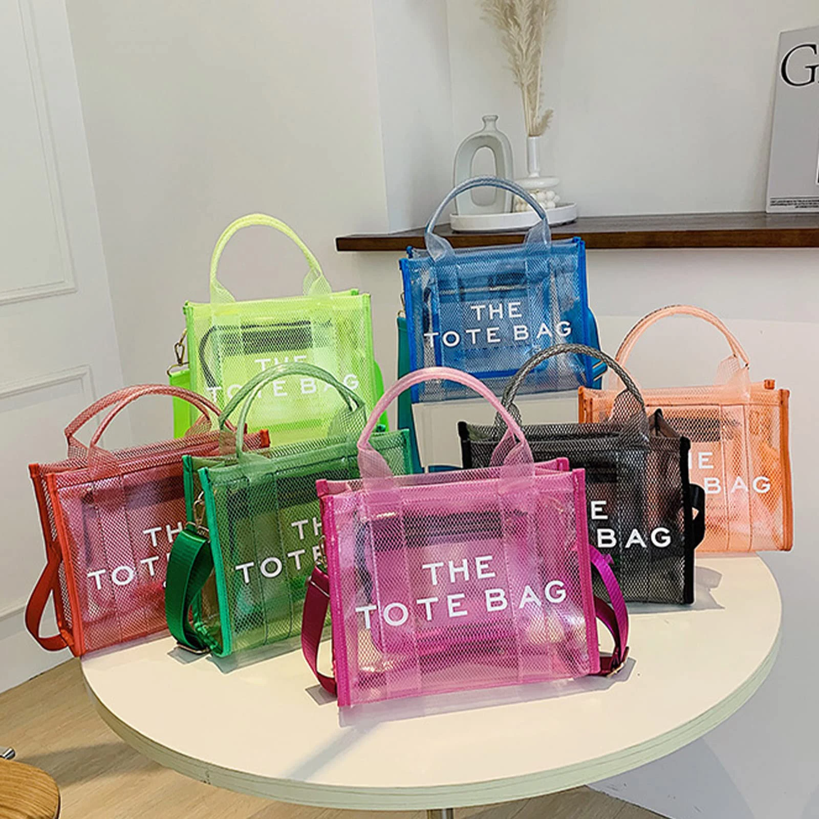 Bolso grande de PVC con cremallera para mujer, bolsa de hombro