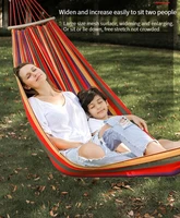 Single Double hammock 200X150cm outdoor anti-rollover canvas hammock swing mesh wooden stick double thickening 1