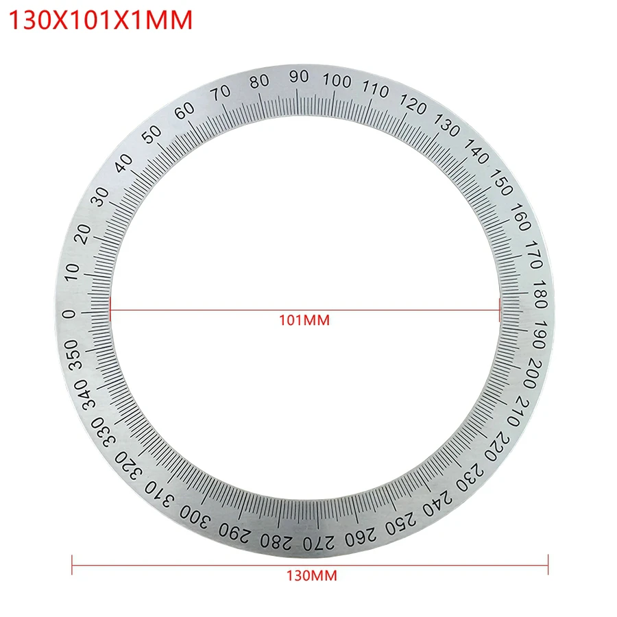 1 Piece Dial Stainless Steel Angle Dial 360 Degree Protractor Round Accessories Measurer Tool Decorative Plate