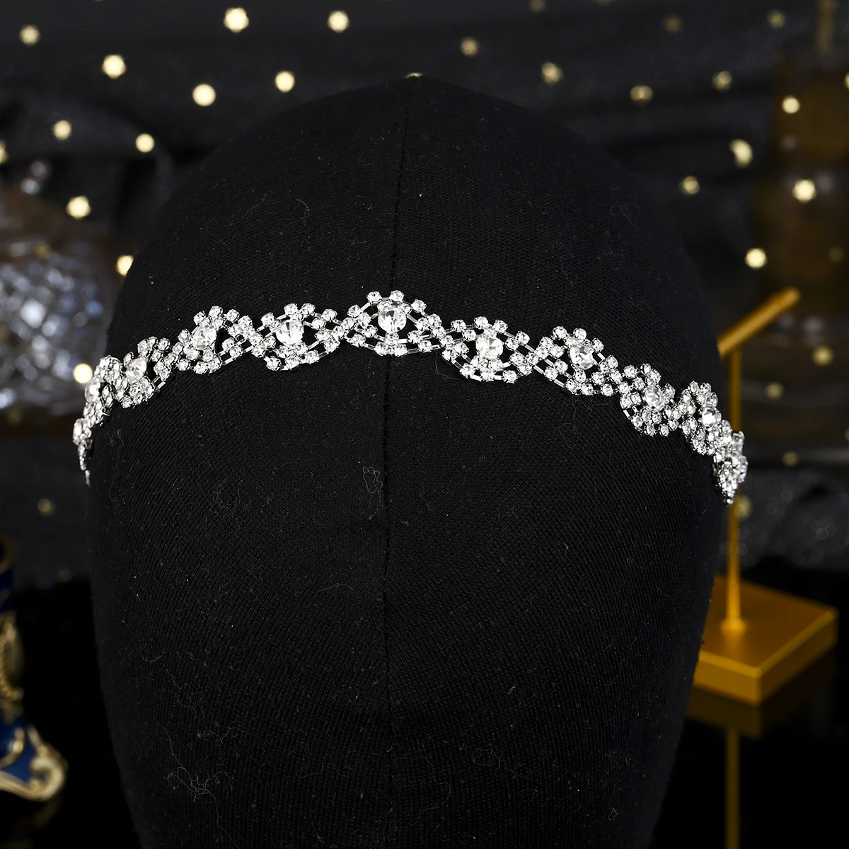 hair accessories bridal hair accessories bridal jewelry set Fashion Jewelry Sliver Rhinestone Hair Accessories For Women Bridal Wedding Crystal Stretch Hair Bands Accessories