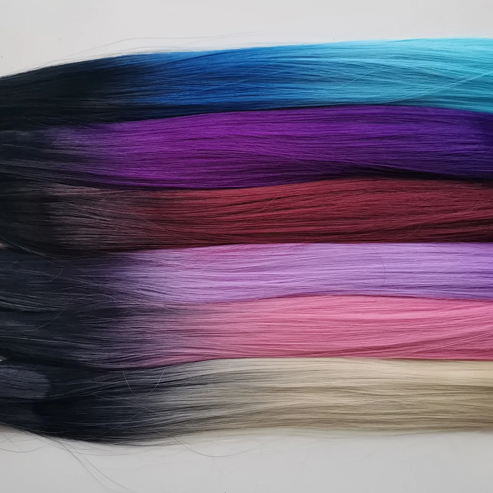Colorful Hair Extensions I Tip Hair Rainbow Hairpieces Ombre Color 16inch 100 Strands/set For Women Synthetic Accessiories