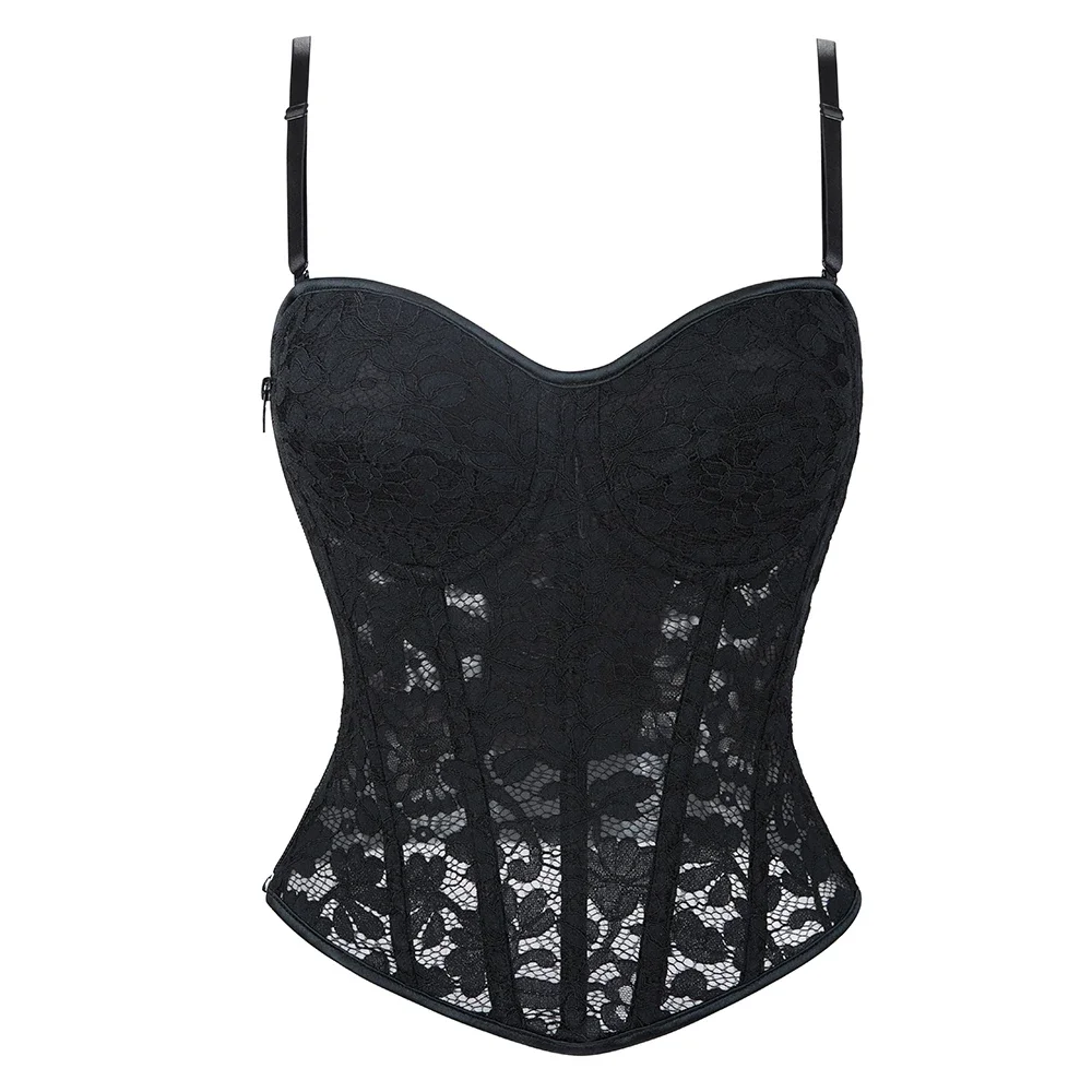 Elegant Black Lace Corset Top