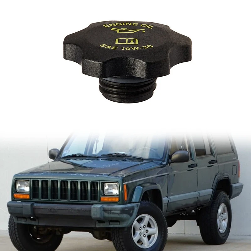 Oil Filler Cap 53010654AA Screw On Engine Oil Filler Cap For Jeep Cherokee Wrangler Grand Cherokee 1994-2006