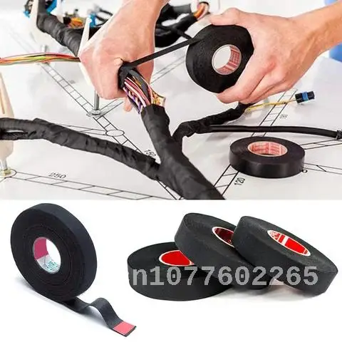 

15 Meter Heat-resistant Flame Retardant Tape Coroplast Adhesive Cloth Tape For Car Cable Harness Wiring Loom Protection