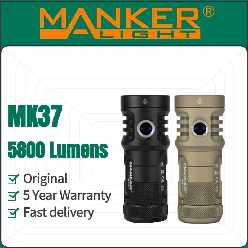 Фонарик Manker MK37, белый/зеленый, 5800 лм