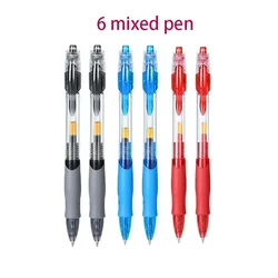Retractable Gel Pens Set - Assorted Ink Colors for Writing and Office Supplies (6 Mixed)
