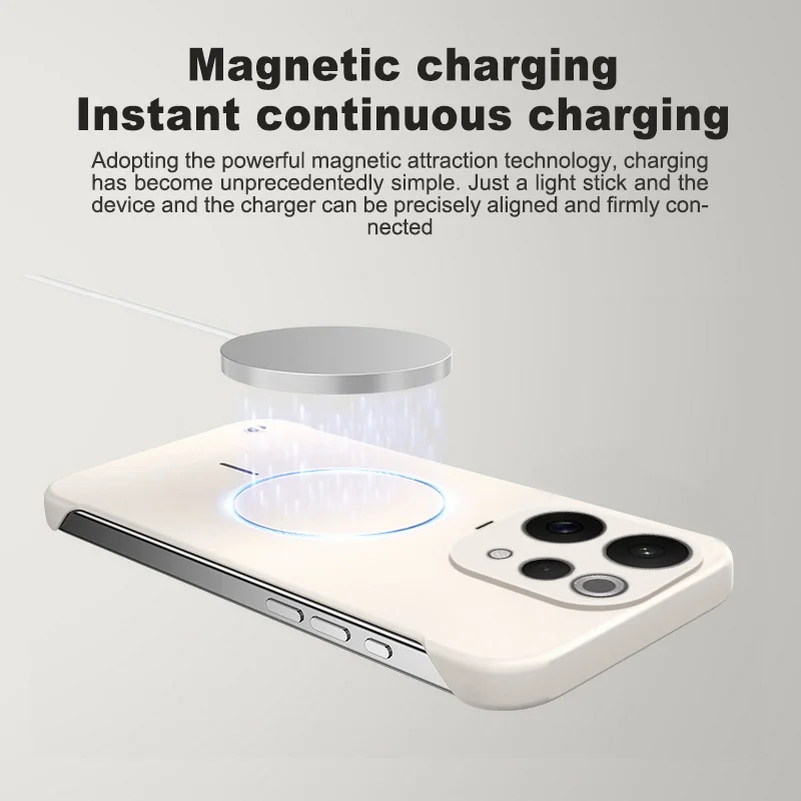 Slim Bezel-less Magnetic Ring Camera Protective Case in Skin-Feel Finish