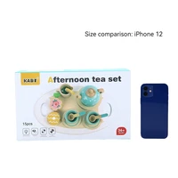 Wooden Children Simulation Afternoon Tea Set Toy Pretend Play Food Learning Role Play Game Early Educational Toys for Toddlers G 6