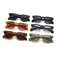 SHAUNA Retro Square Men Rivets Sunglasses Shades UV400 Fashion Women Green Sun Glasses - Image 2