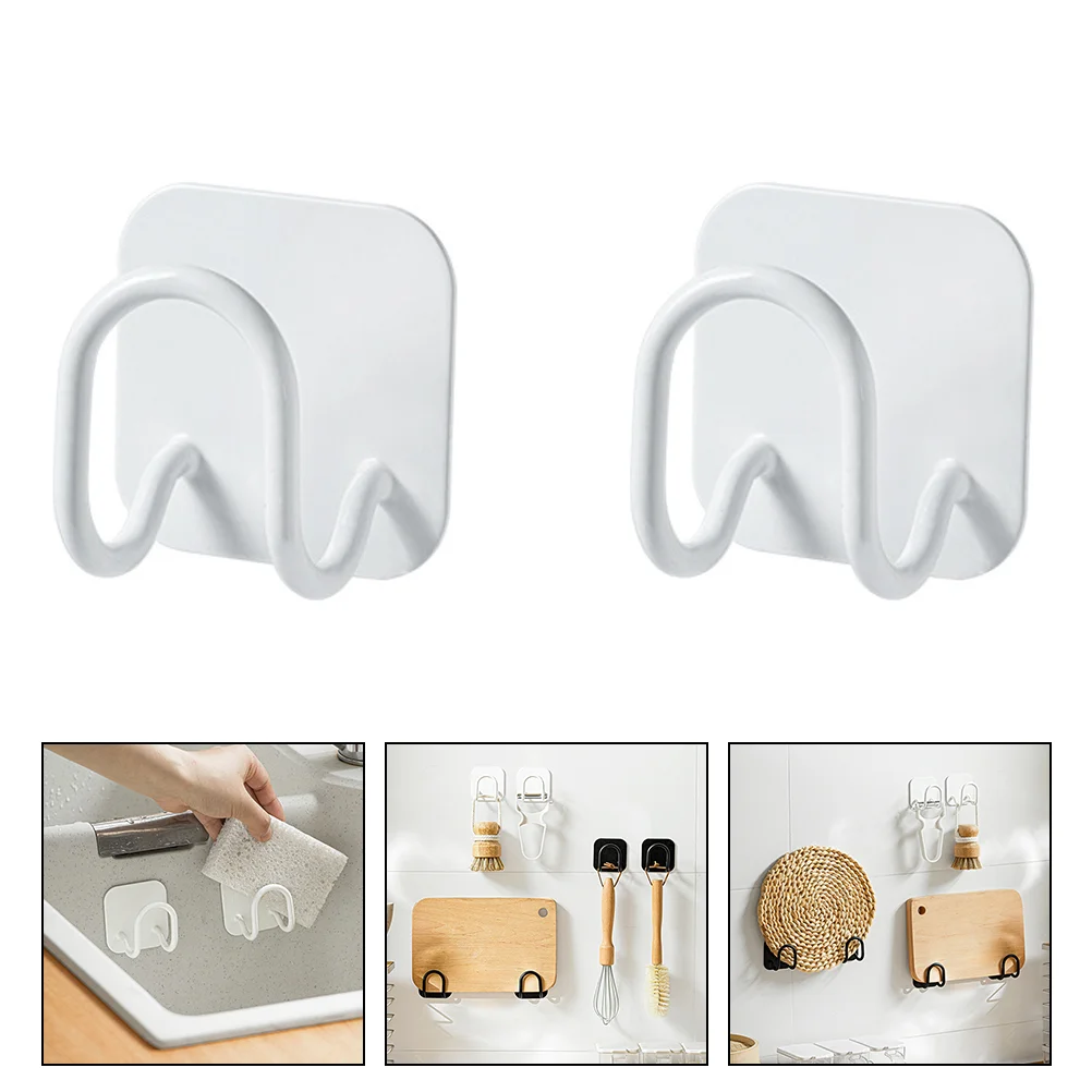 

2 Pcs Chopping Board Stand Wall-mounted Storage Rack Punch Free Hooks Stainless Steel Racks Practical